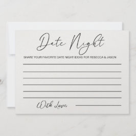 日カスタム夜アイディアカードブライダルシャワーゲーム 招待状