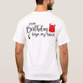 日カスタム私の誕生日が私のシャツにサイン Tシャツ (裏面)