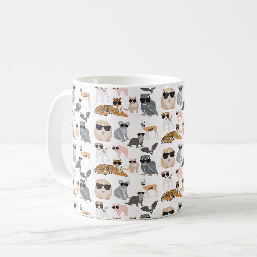 日カッコいい照おもしろい眼鏡 コーヒーマグカップ (正面左)