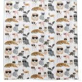 日カッコいい照おもしろい眼鏡 シャワーカーテン (正面)