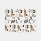 日カッコいい照おもしろい眼鏡 フリースブランケット (正面(横))