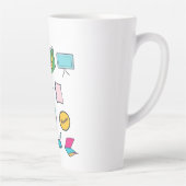日カラフル々のアイテムを取り上げる抽象芸術アイコン カフェラテマグ (右)