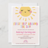 日カラフルののまわりに1回目の旅 招待状 (正面)