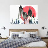 日カラフルの入りアートワーク キャンバスプリント (インサイチュ (寝室))