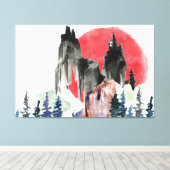 日カラフルの入りアートワーク キャンバスプリント (インサイチュ (ウッドフロア))