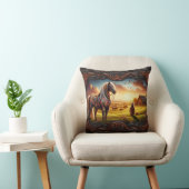 日カラフルの入り鮮やかの馬 クッション (椅子)