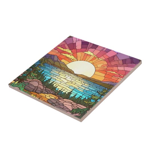 日カラフル入り風土フェイクステンドグラス タイル (側面)