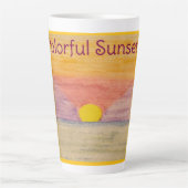 日カラフル没イエローオレンジ カフェラテマグ (正面)