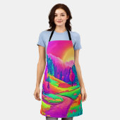 日カラフル没ビュー エプロン (着用した状態)