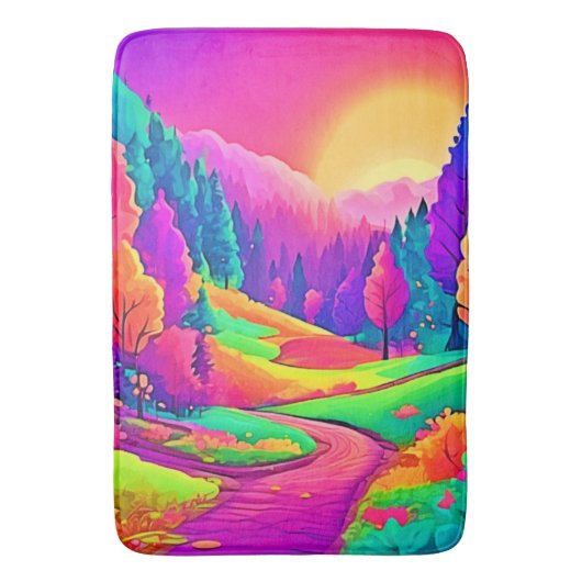 日カラフル没ビュー バスマット (正面縦)