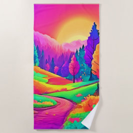 日カラフル没ビュー ビーチタオル