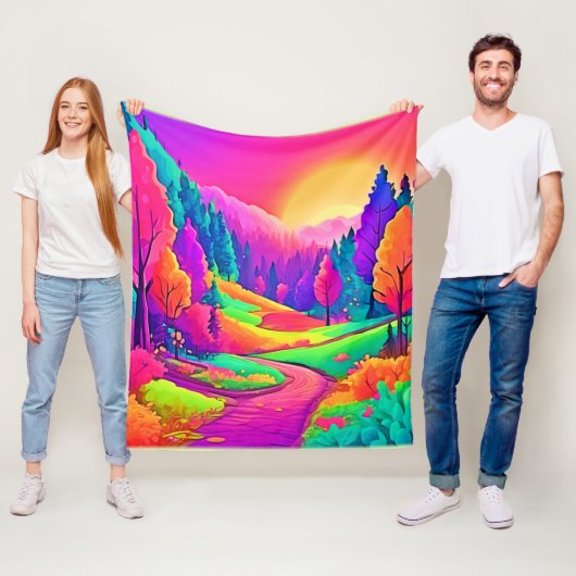 日カラフル没ビュー フリースブランケット (インサイチュ)