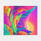 日カラフル没ビュー フリースブランケット (正面(横))