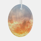 日カラフル没：炎々とした空の夕暮れ。 ガラスオーナメント (正面右)