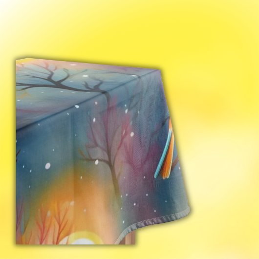 日カラフル照付き木の中の鳥 | テーブルクロス