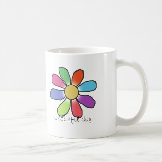 日カラフル花 コーヒーマグカップ (右)