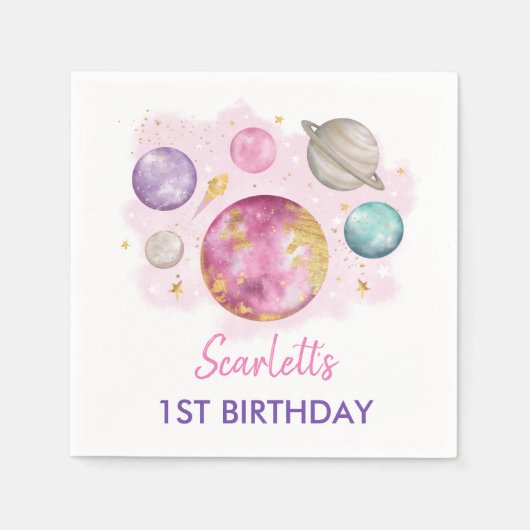 日ガーリー生誕祭のまわりにパーティーの第1回 スタンダードカクテルナプキン (正面)