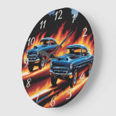 日クラシックの入り時に炎を上げる熱棒 ラージ壁時計 (傾斜)