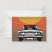 日クラシック入りに運転する自動車のパーソナライズ ノートカード (裏面)