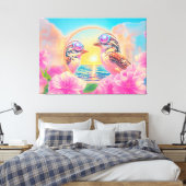 日クール没のサングラスを持つ鳥 キャンバスプリント (インサイチュ (寝室))