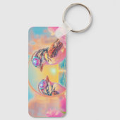 日クール没のサングラスを持つ鳥 キーホルダー (裏面)