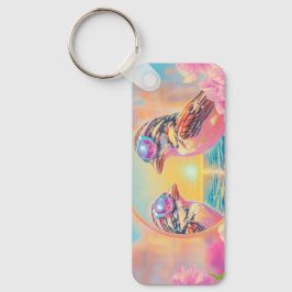 日クール没のサングラスを持つ鳥 キーホルダー