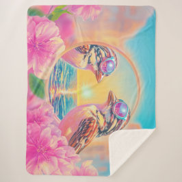 日クール没のサングラスを持つ鳥 シェルパブランケット