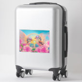 日クール没のサングラスを持つ鳥 シール (スーツケース)