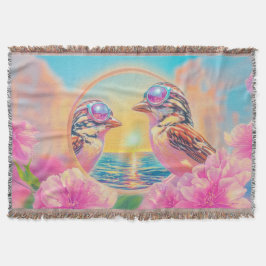 日クール没のサングラスを持つ鳥 スローブランケット