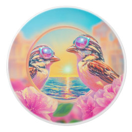 日クール没のサングラスを持つ鳥 セラミックノブ