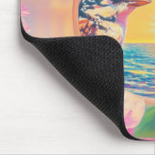 日クール没のサングラスを持つ鳥 マウスパッド (コーナー)