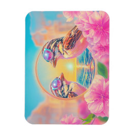 日クール没のサングラスを持つ鳥 マグネット