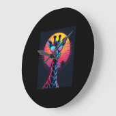 日クール没の下でサングラスにキリン ラージ壁時計 (傾斜)