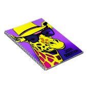 日クール眼鏡の中の男のキリン。編集可能 ノートブック (右側)