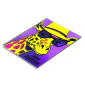 日クール眼鏡の中の男のキリン。編集可能 ノートブック (左側)