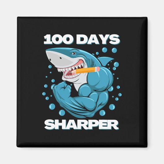 日シャーパーシャークおもしろい100日の学校 マグネット (正面)