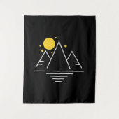 日シンプルの入った山 タペストリー (正面)