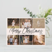 日シンプルブラックフォトファミリークリスマスカード シーズンカード (スタンド正面)