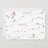 日シンプル付けミニマルを保存するワイルドフラワー結婚式 招待状 (裏面)