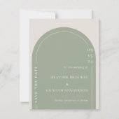 日シンプル付エレガントを保存する緑の結婚式 (正面)