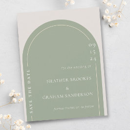 日シンプル付エレガントを保存する緑の結婚式