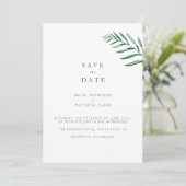 日シンプル付カードを保存する緑 セーブザデート (スタンド正面)