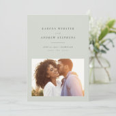 日シンプル付モダンを保存する薄い緑の写真 セーブザデート (スタンド正面)