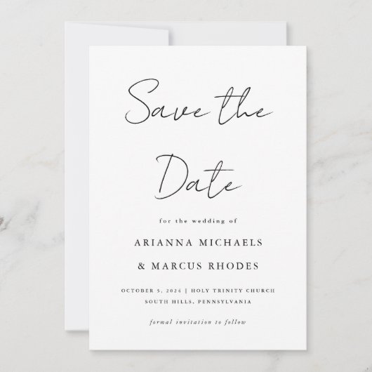 日シンプル付モダンを保存する セーブザデート (正面)