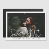 日シンプル付モダン磁石を保存する写真の結婚式 マグネット招待状 (正面/裏面)