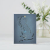 日シンプル入りのイギリス諸島の地図 ポストカード (スタンド正面)