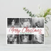 日シンプル6フォトファミリークリスマスカード シーズンカード (スタンド正面)
