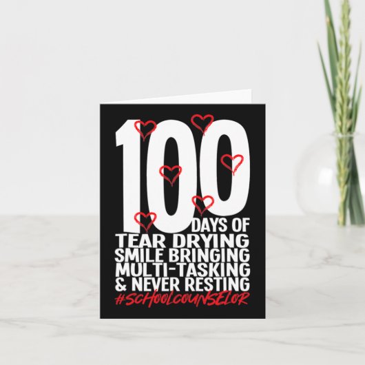 日スクールカウンセラー学校100日目 カード (正面)
