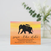 日スタイリッシュの入り象の結婚式の日付を保存 案内ポストカード (スタンド正面)