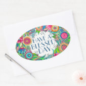 日ステッ賛美クを貼る 楕円形シール (封筒)